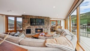 The living area of a Vail vacation rental to relax in after spending a day shopping.